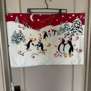 Vintage Pair of Christmas Penguin Pillowcases 20x28 Holiday Decor Christmas Bed